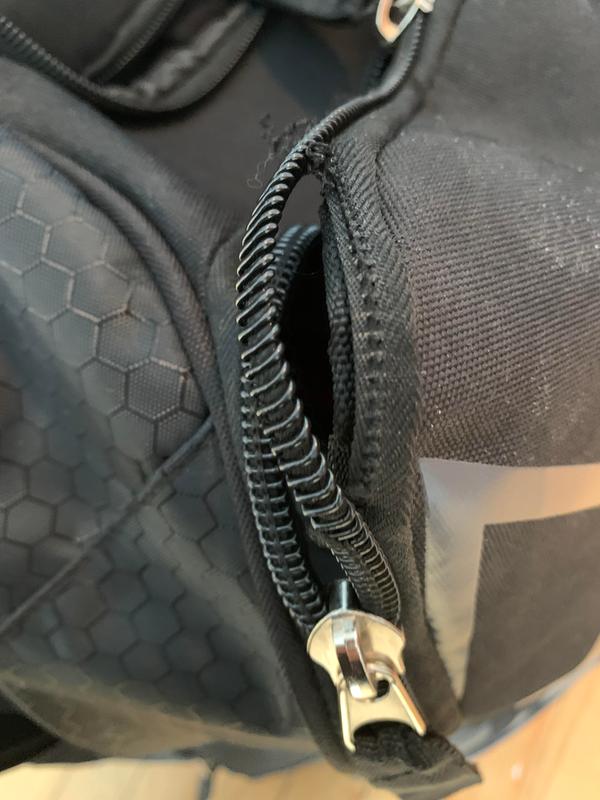 Ripped main zipper