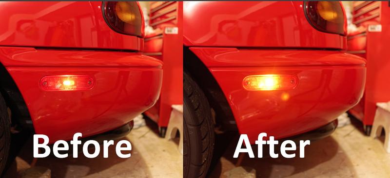 Before and after in the light housing