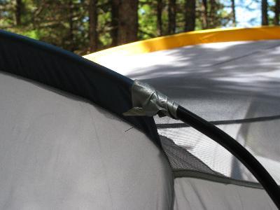 duck tape at the pole seams