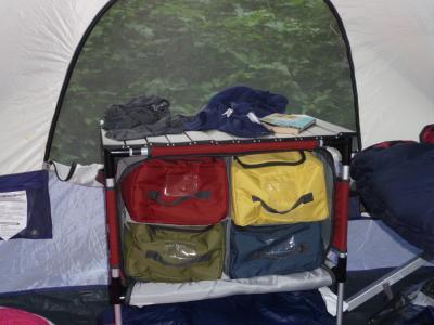 Broadstone Organizer Stand in the tent