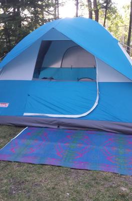 La tente bien installée