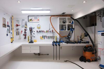 Basement shop created with the Miter saw