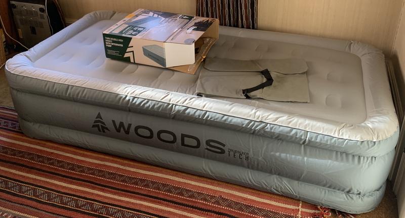 Woods Tritech™ Double-High Twin Air Mattress with Built-In 120V