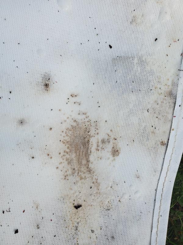 Part of our canvass tent Awning midway through the process