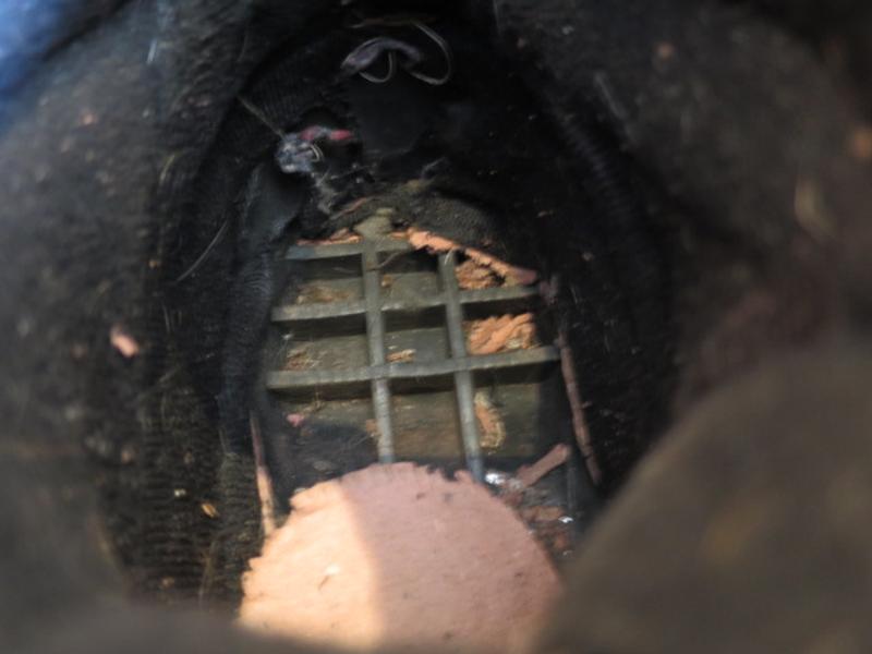 Other heel cavity and cardboard insoul pulled away