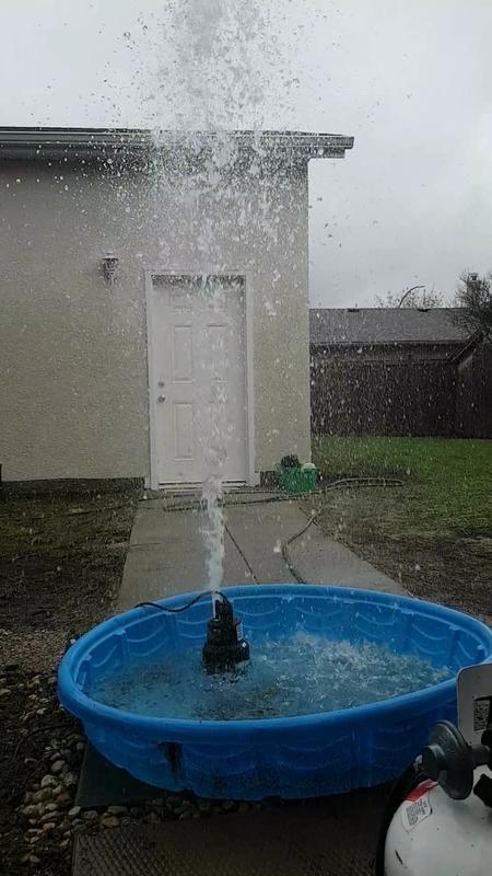 Open ended test. 10ft water lift