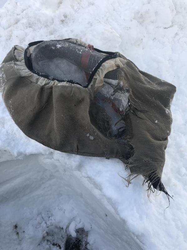 After the sock shredded from 8min of use