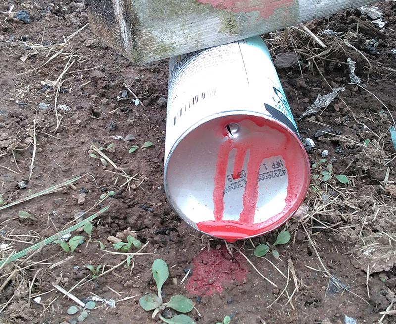 single shot into a paint can bottom