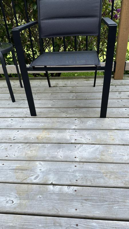 Orange rust stains on deck (after cleaning as best as I could)