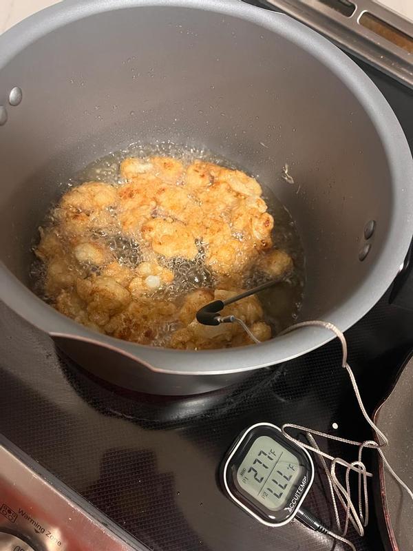 making fritters at perfect temperature for best crispy bites every time.