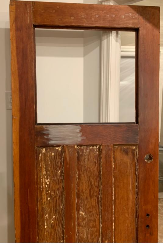 After we stripped and sanded it. Before using the sun bleached stain