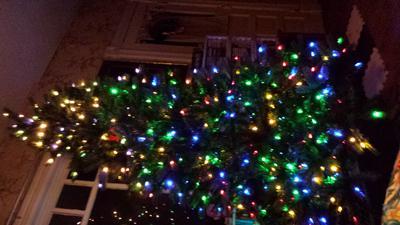 we have it set to change between clear and colored. looks great.