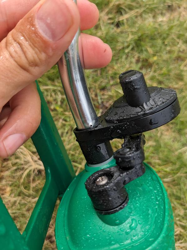 Little punch hole in tube to power mechanism slide out, doesn't seal properly when re-pressed.