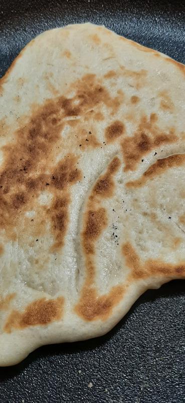 Specks of pan on my food.