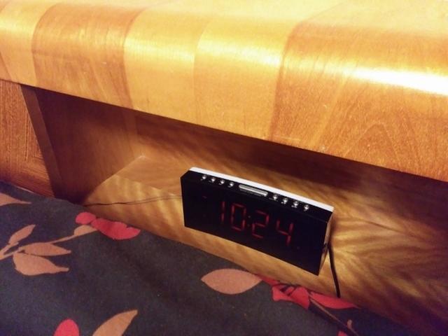 Dimmest display setting - perfect for nighttime - doesn't disturb sleep, but easily read.