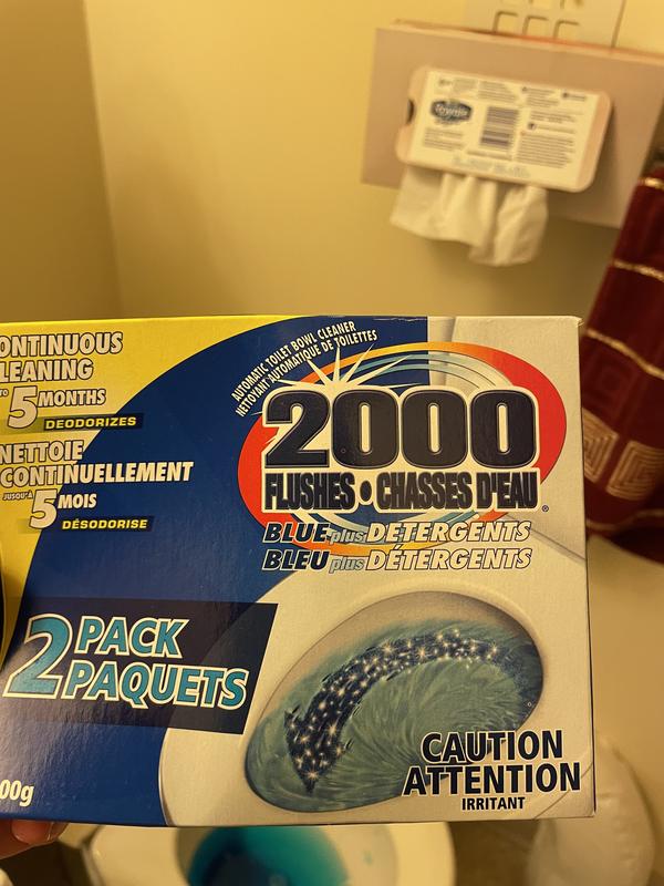 4 pictures of using the product blue Flushe.