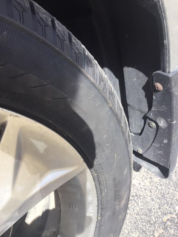 Tire marked "Inside"