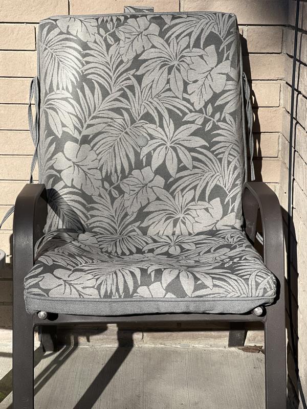 CANVAS Mirabel Patio UV, Water & Stain Resistant Chair Cushion, Black &  Grey