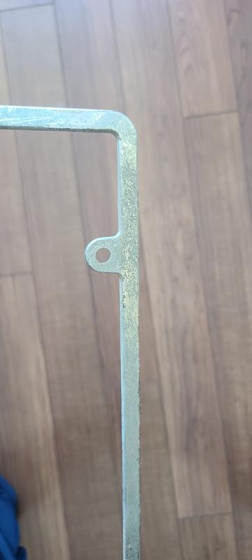 Heavily worn finish (at the bottom of the plate