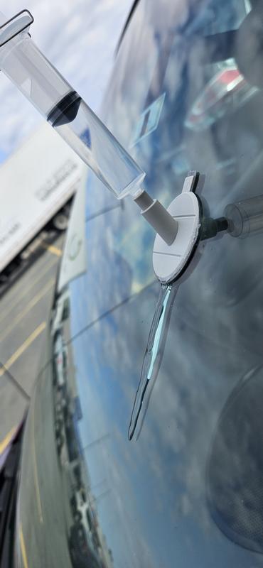 the resin leaked out while forcing air back into the chip