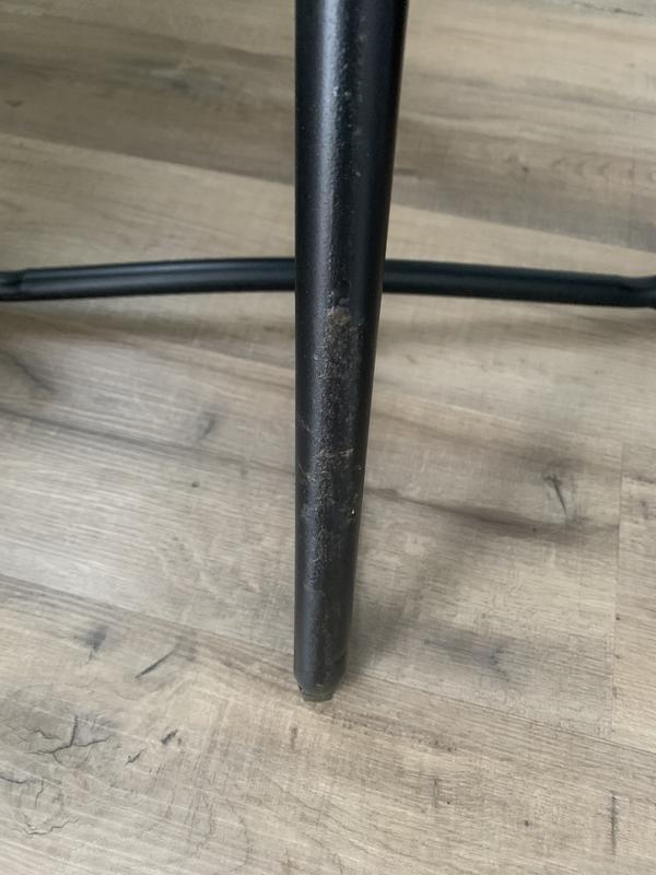 rust patches after the first rain on the table legs