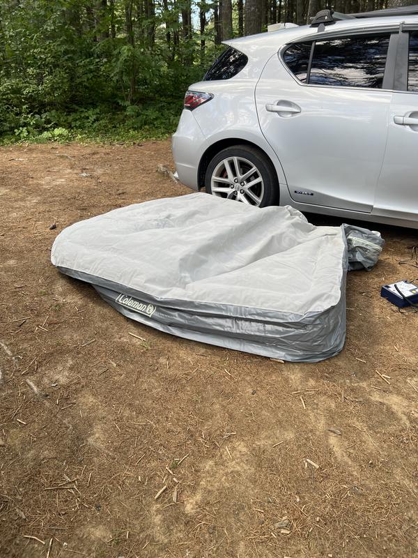 This is how the mattress looked the next morning, we had to reinflate it. No holes, our first time using it, just doesn’t hold air