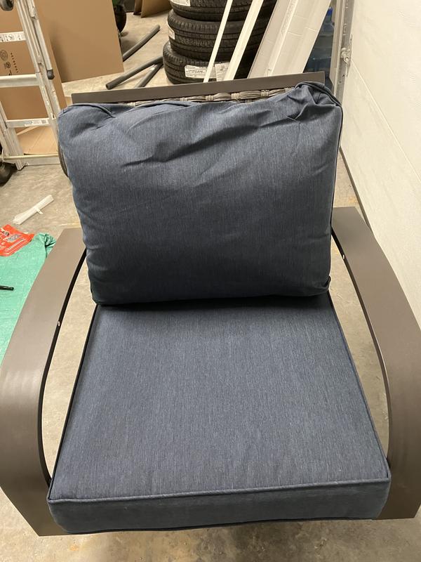 Scratches, weld mount plate not square, back cushion should be same size as the back.  Will be going back to Canadian Tire for a new seat base to see if I can assemble the base mounting bracket!