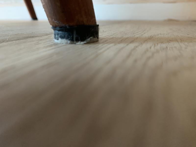 Legs on a teak chair