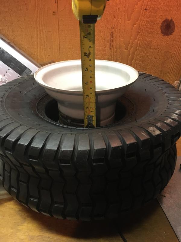 Tire bead on bottom touching rim