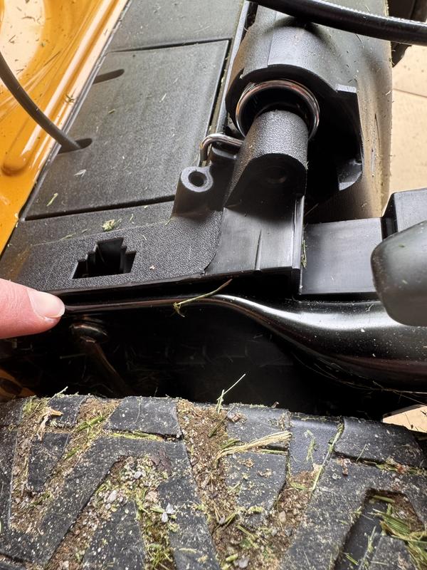 Lots of plastic where the handle and the lawnmower connect