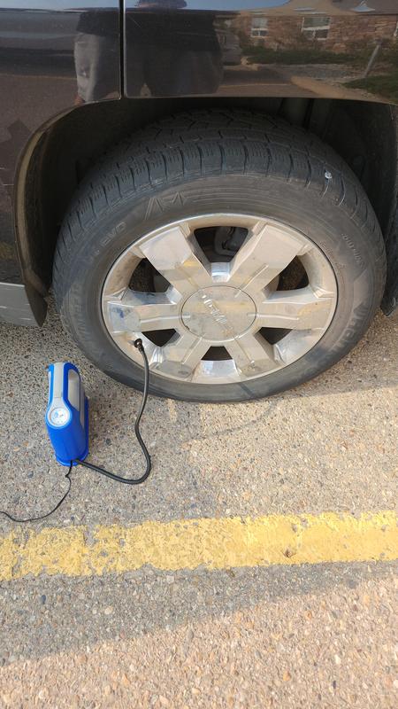 Works well, took 6 minutes to inflate. Ignore the nail ;)