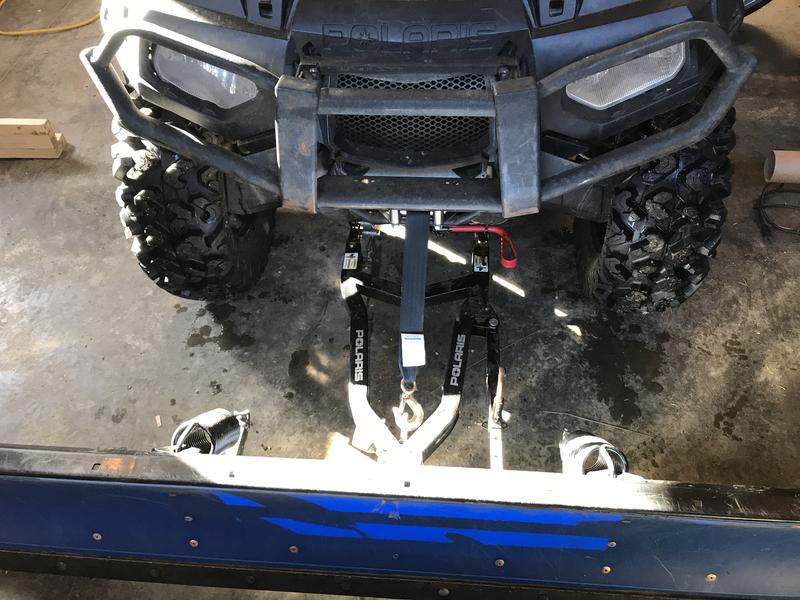 Winch plow lift strap