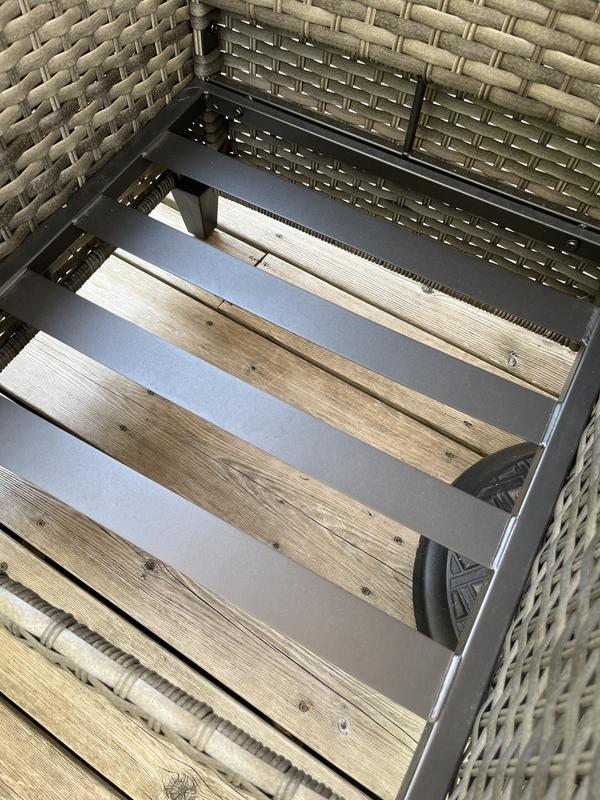 Metal framing will stay firm over time versus the bands of rope you find in older versions.