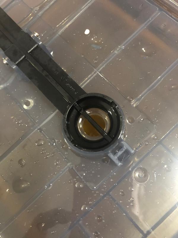 This is where the fryer drain the oil from the frying chamber. Straight through.