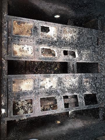 Views of crumbling ceramic blocks