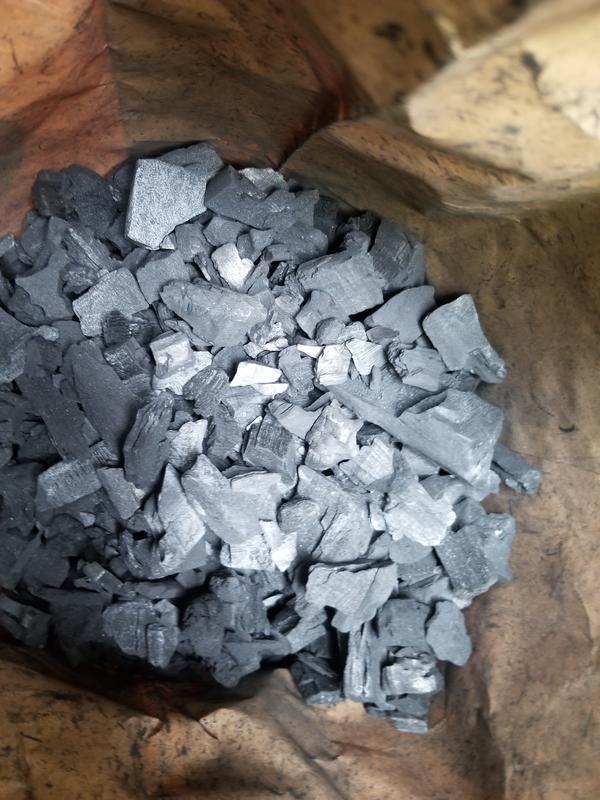 small chunks and a lot of debris