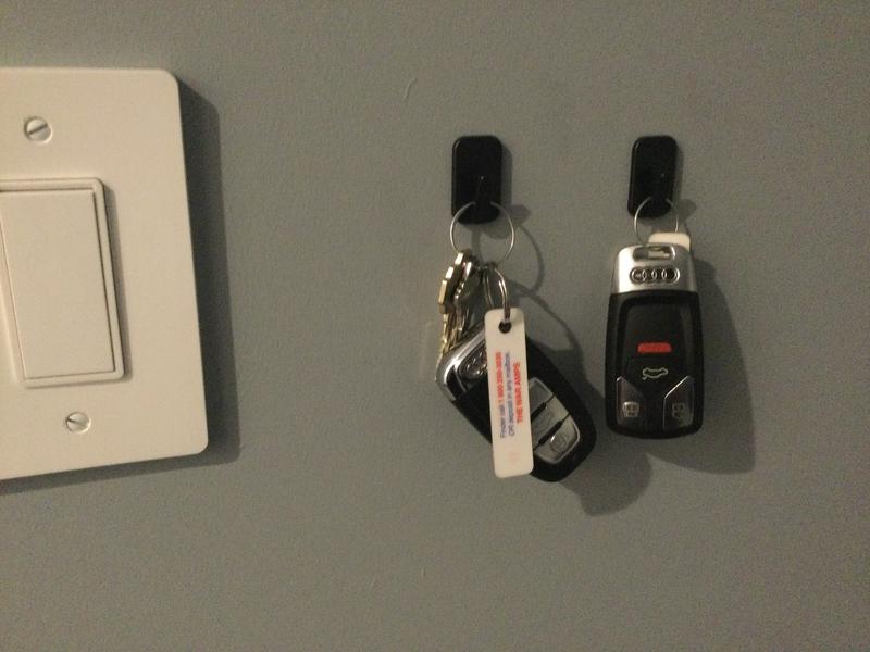 Spare keys in mud room