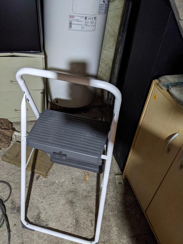 Step stool front and back.