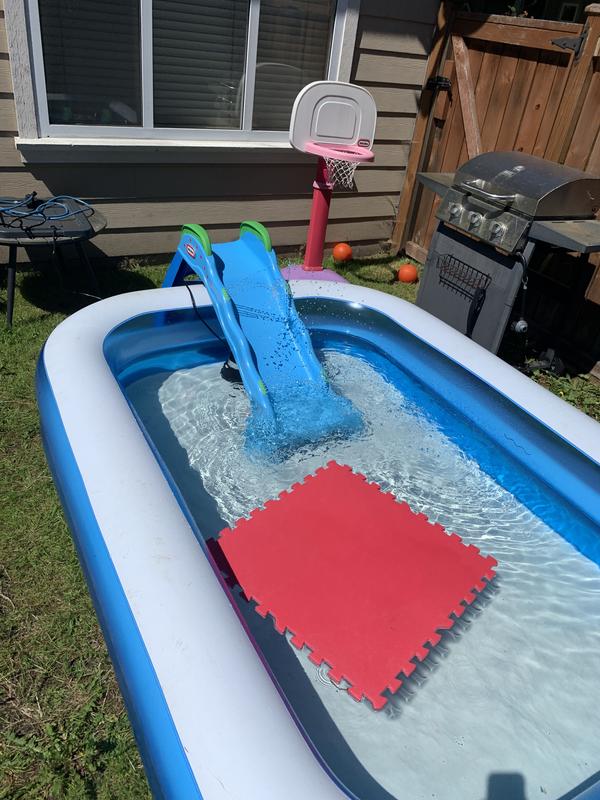 The pump was tucked under the slide