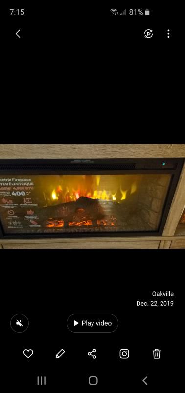 Flames from fireplace