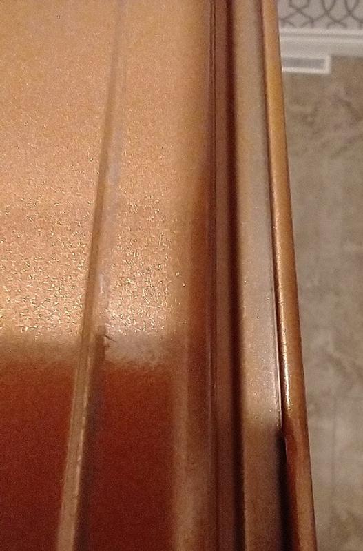 copper paint overspray