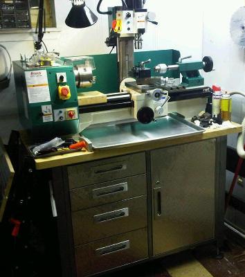 Lathe/Mill mounted on Mastercraft workbench