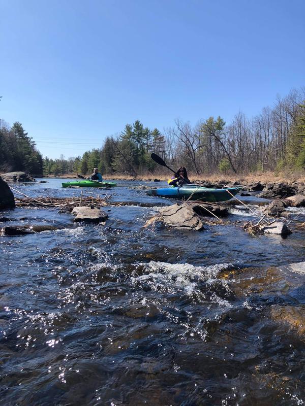 Testing it out through some small rapids.