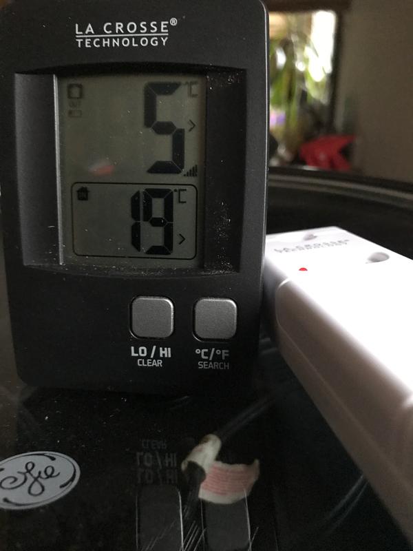 After sensor had been in house for over 5 hours... still saying outside temp was 5C... greenhouse had been at 25C just prior to bringing inside from there.