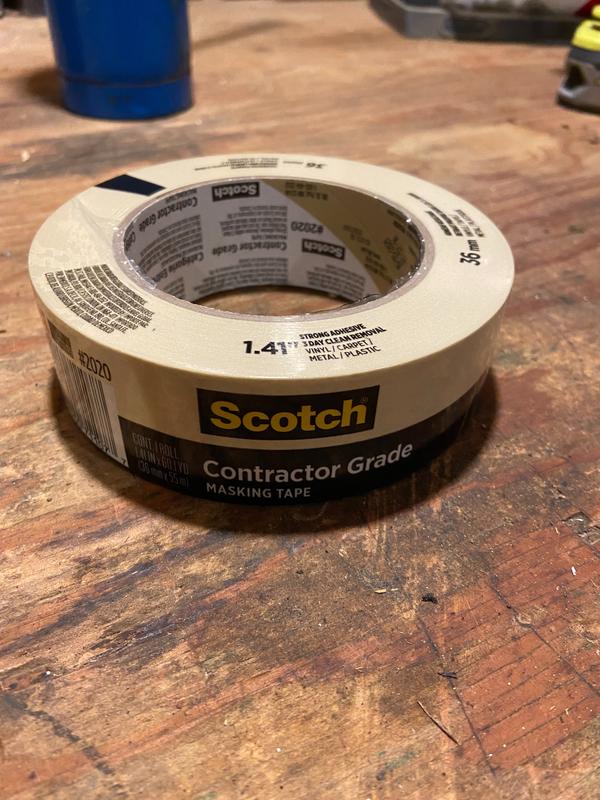 3M Scotch Contractor Grade General Purpose Masking Tape, Beige, 1.41-in x  60-yd