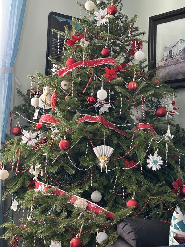 Real Christmas tree with Victorian icicles