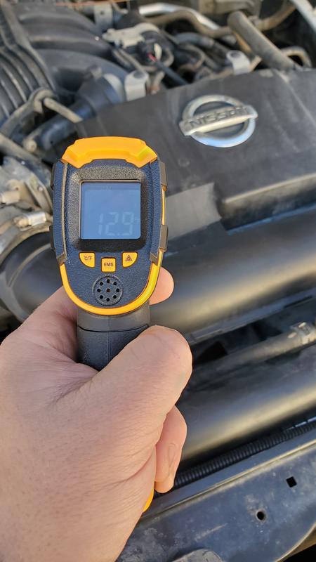 Plastic engine cover temp: 12°F