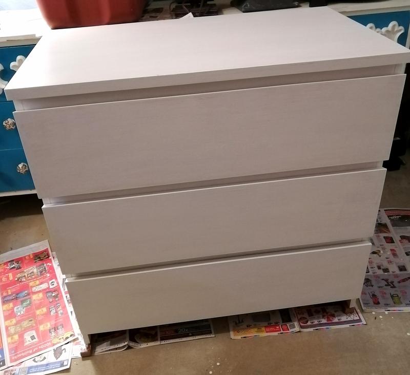 Two coats of bin shellac on this dresser