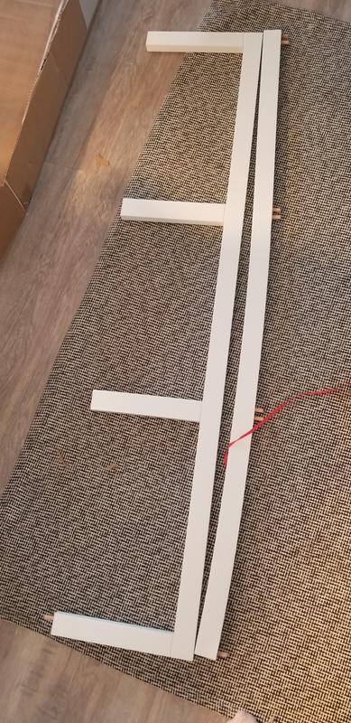 Product recieved: on the right, warped wood that *does not* fit into the left piece at all