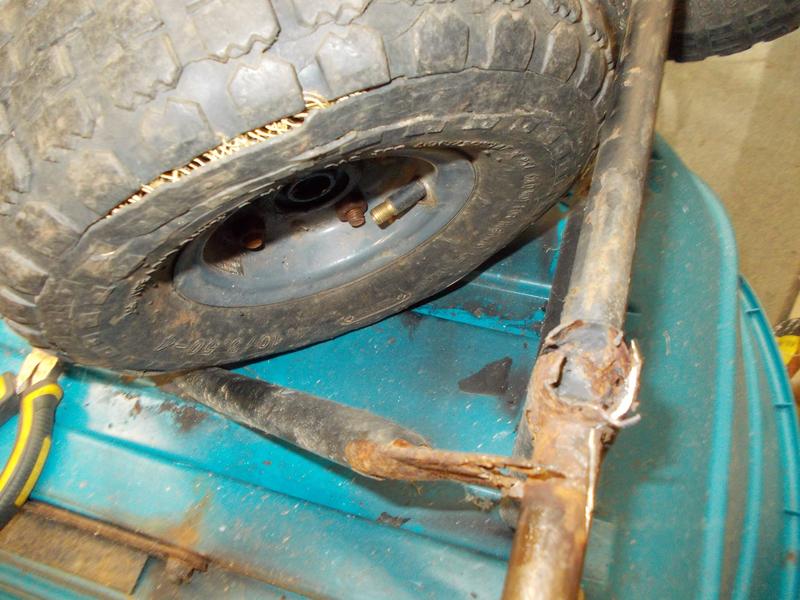 rust damage rotted tire